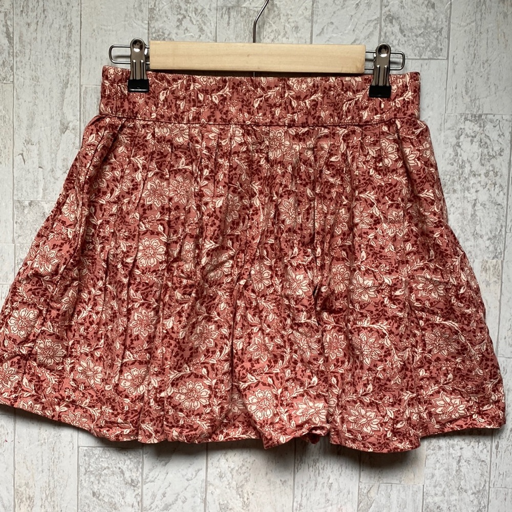 American Eagle Outfitters Red Floral Mini Skirt